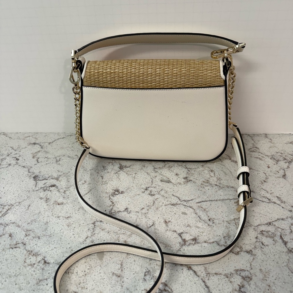 Kate spade Floral Embroidered Straw and White Crossbody - Picture 3 of 5